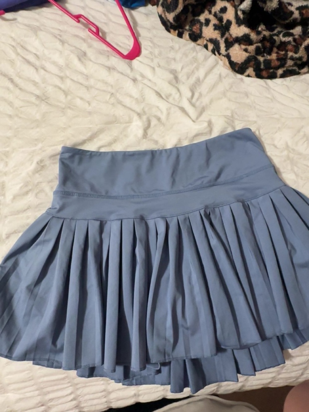 Soft Blue Pleated Skirt - Flattering Circle Silhouette